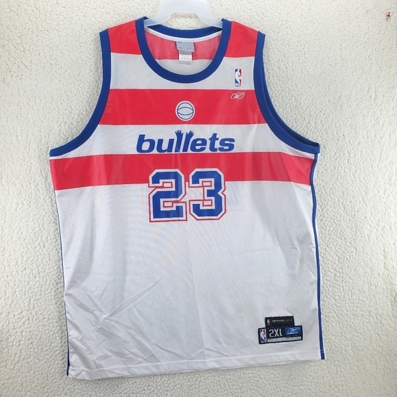Vtg Reebok Jordan Jersey Bullets Hardwoods Classic Mens 2XL NBA Shirt Mesh Y2K - Picture 12 of 12